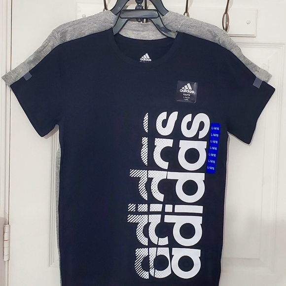 Adidas 2-pack t-shirt Black Gray NWT - Picture 2 of 8